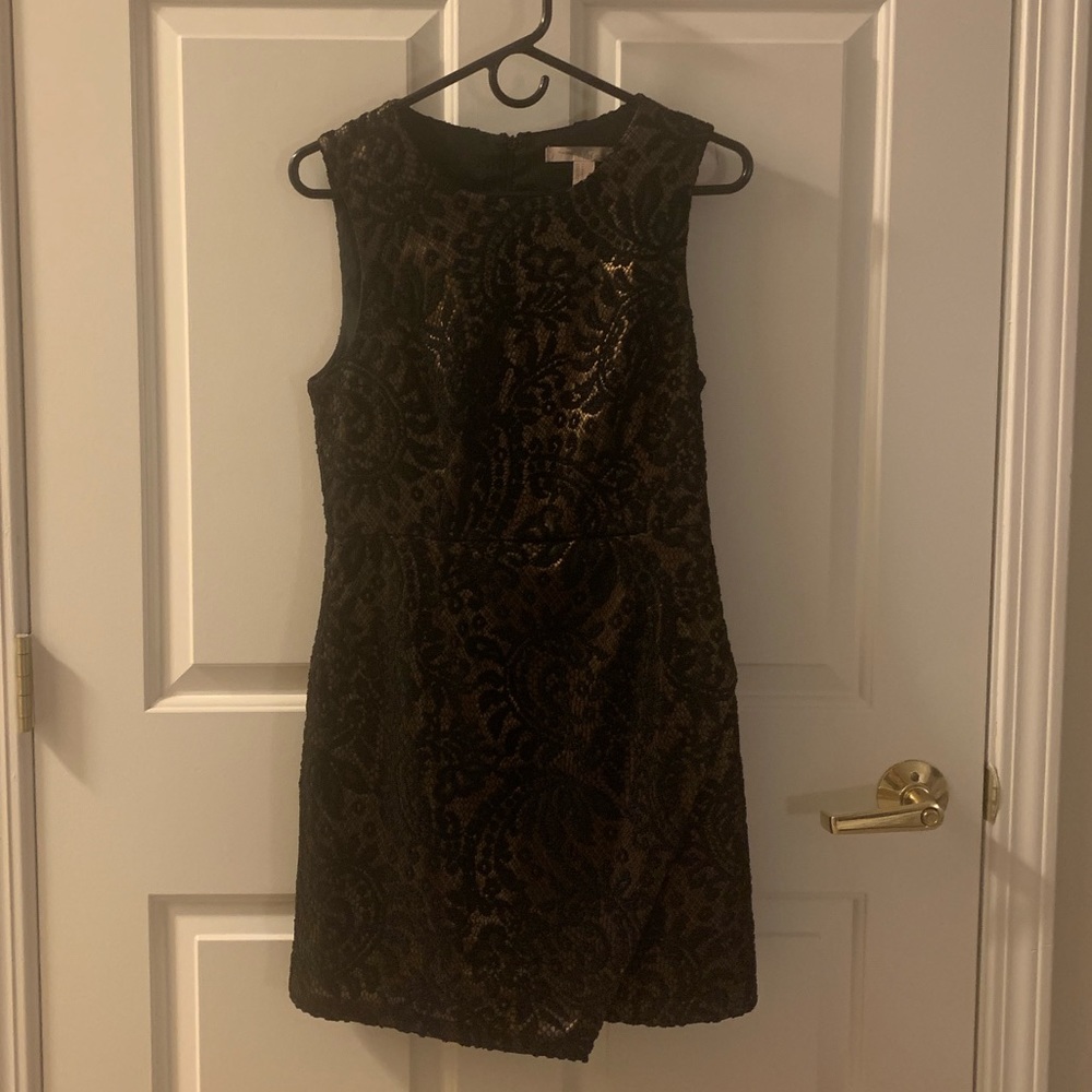 Black & Gold Lace Dress